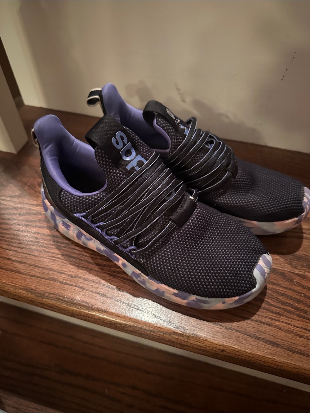 Girl’s Black & Purple Adidas Slip-On Sneakers
